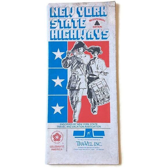 New York State Highways Map 1975 76 Bicentennial Edition Buffalo Albany - Picture 1 of 4